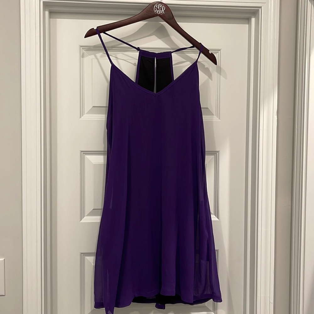 Purple open back detail boutique dress